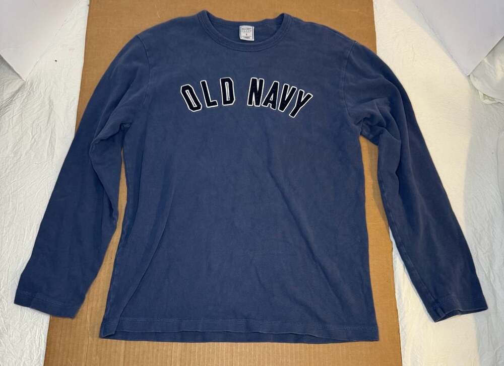 VTG 2004 Old Navy Long Sleeve Thermal Shirt Size S Blue